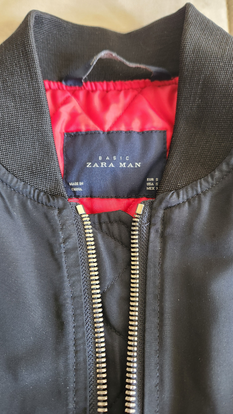 Zara Man Black Bomber Jacket - Size Small - photo 2
