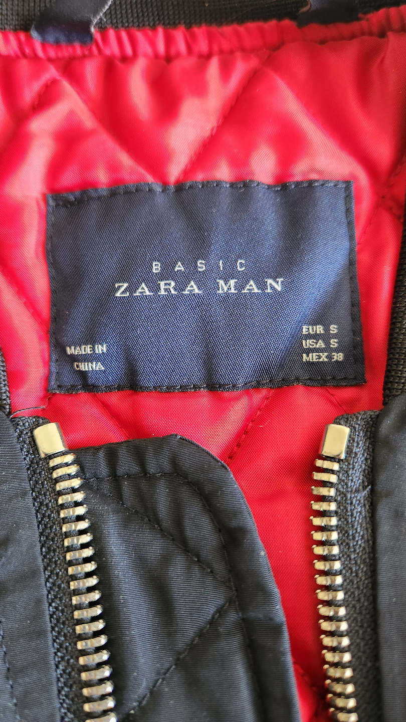 Zara Man Black Bomber Jacket - Size Small - photo 3
