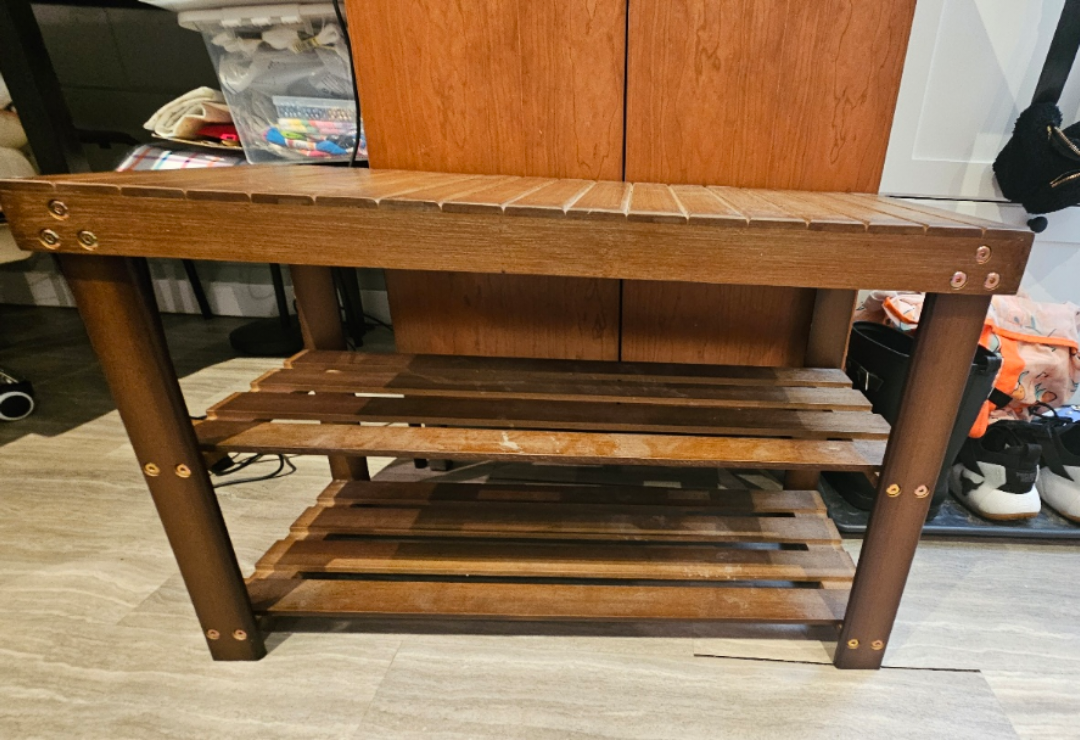 Wooden Shoe Rack Bench - photo 2