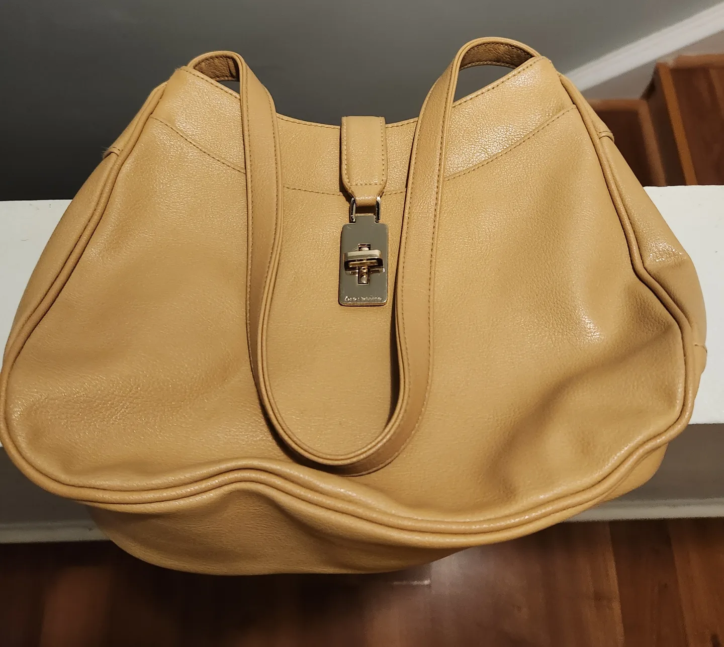 Liz Claiborne Accessories Tan Leather Shoulder Bag thumbnail