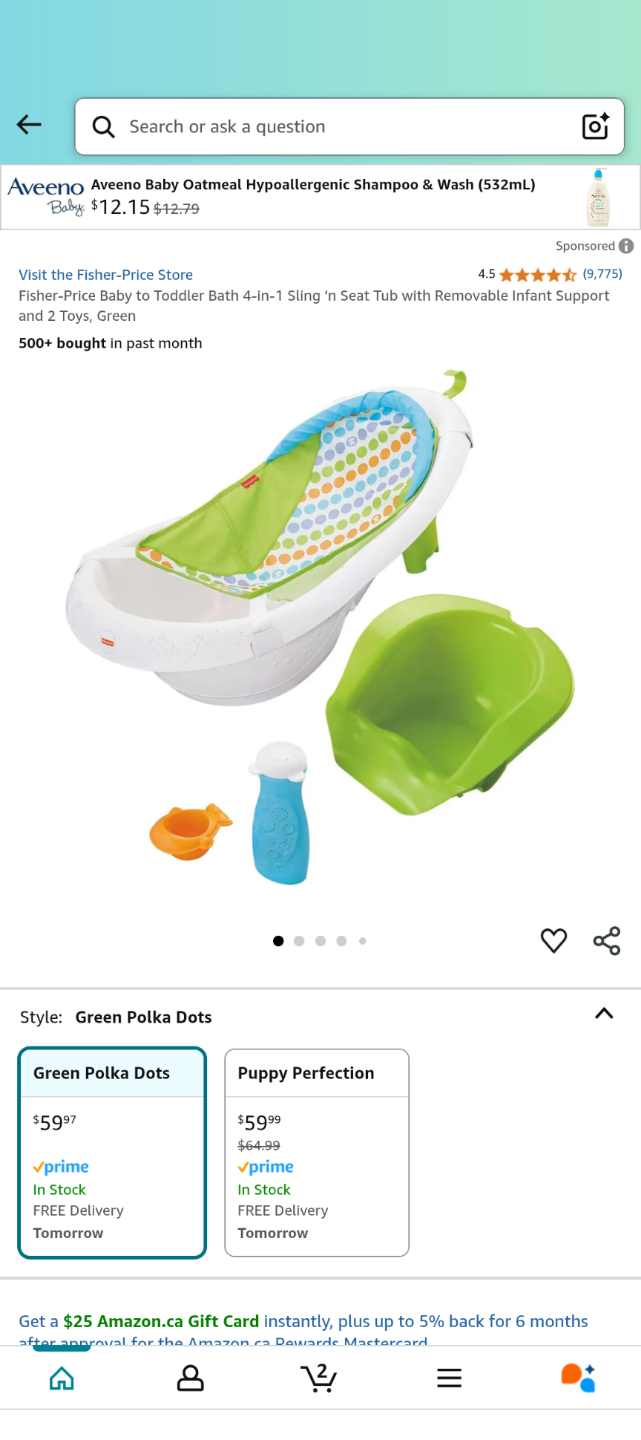 Fisher-Price 4-in-1 Sling 'n Seat Tub - Green Polka Dots