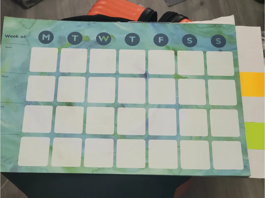 Weekly Planner - Reusable Paper Chart (30 pages)