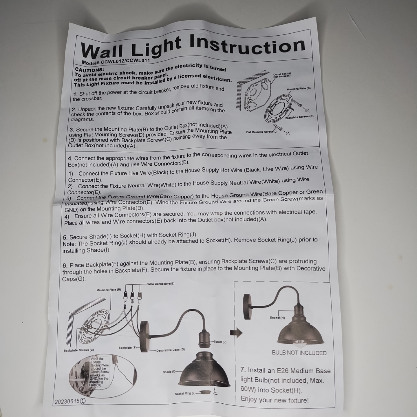 Black Industrial Wall Lamp Fixture - photo 3