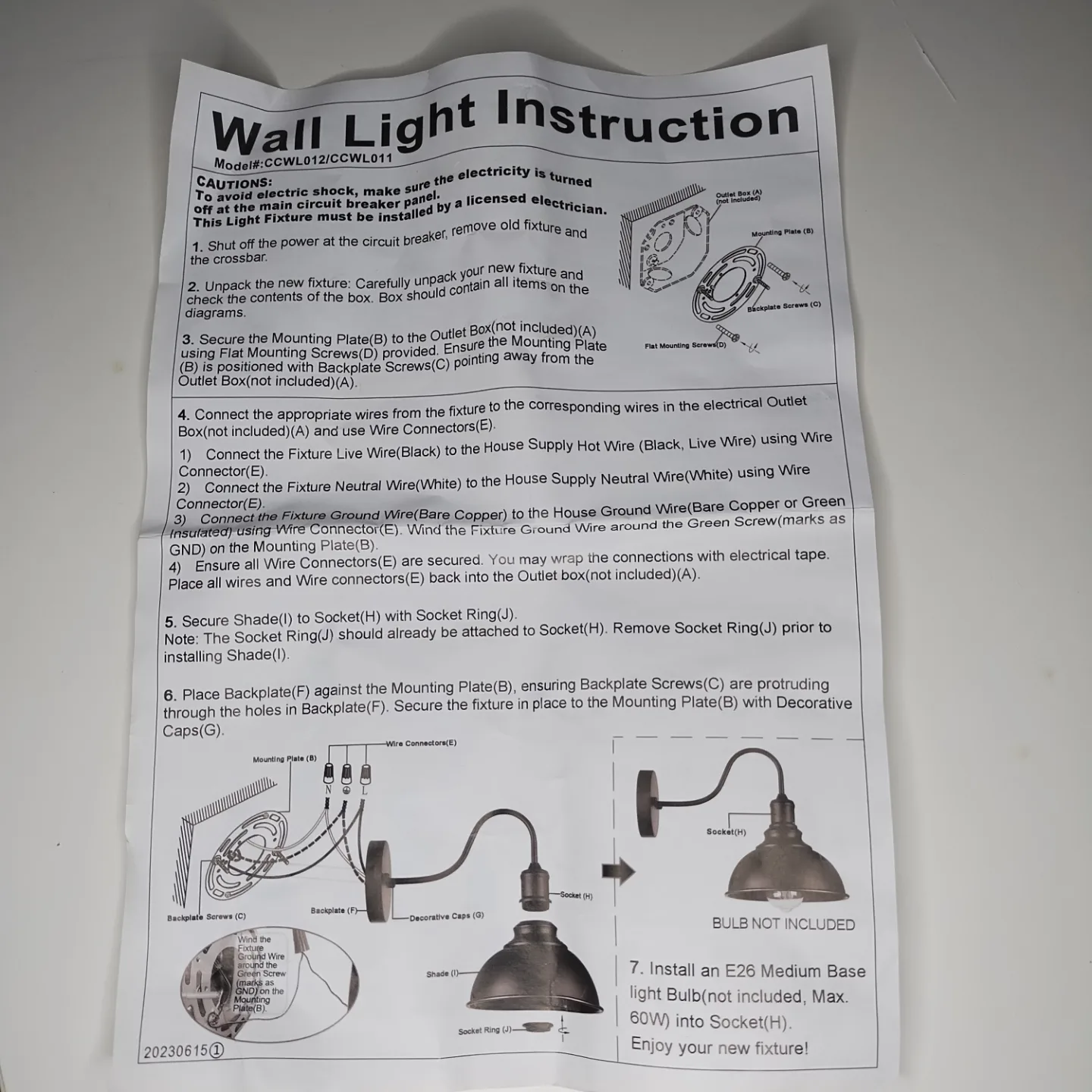 Black Industrial Wall Lamp Fixture image indicator(3)