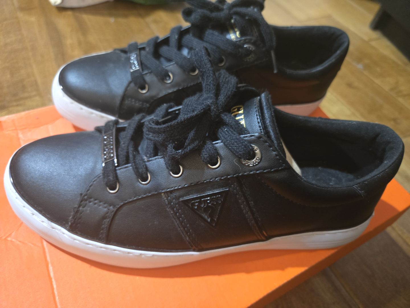 GUESS Black Leather Sneakers