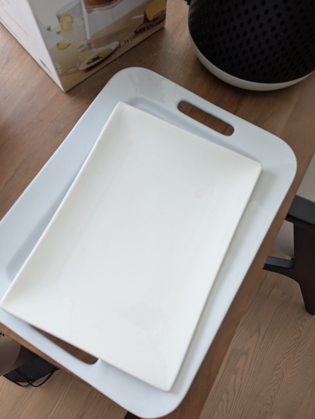 White Rectangular Serving Trays (2)