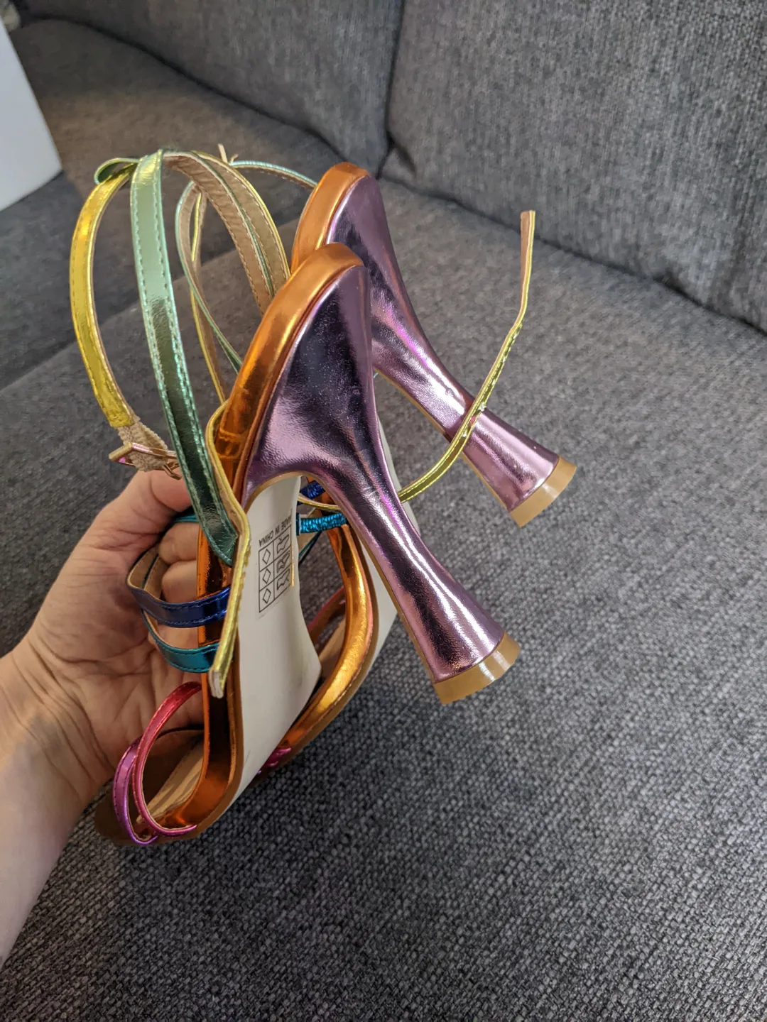 Nasty Gal Strappy PRIDE Metallic heeled sandals 🏳️‍🌈🌈 image indicator(2)