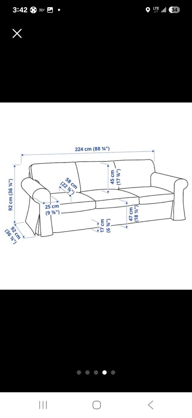 IKEA 3-seater couch, grey, washable cover - photo 2
