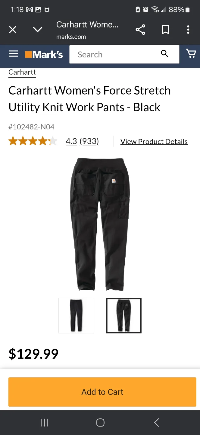 Carhartt Women's Force Fitted Leggings - Size XL image indicator(8)