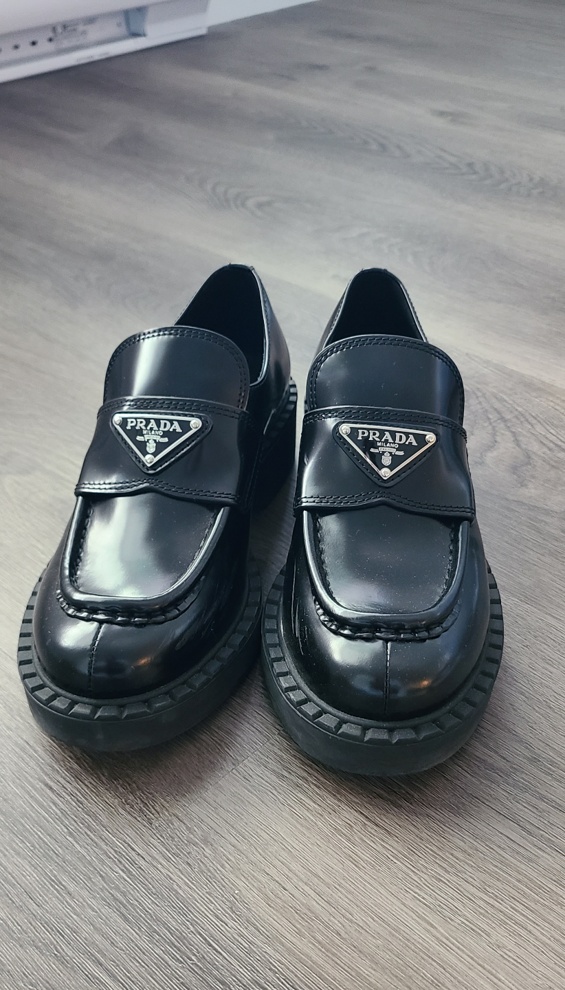Prada Black Leather Loafers