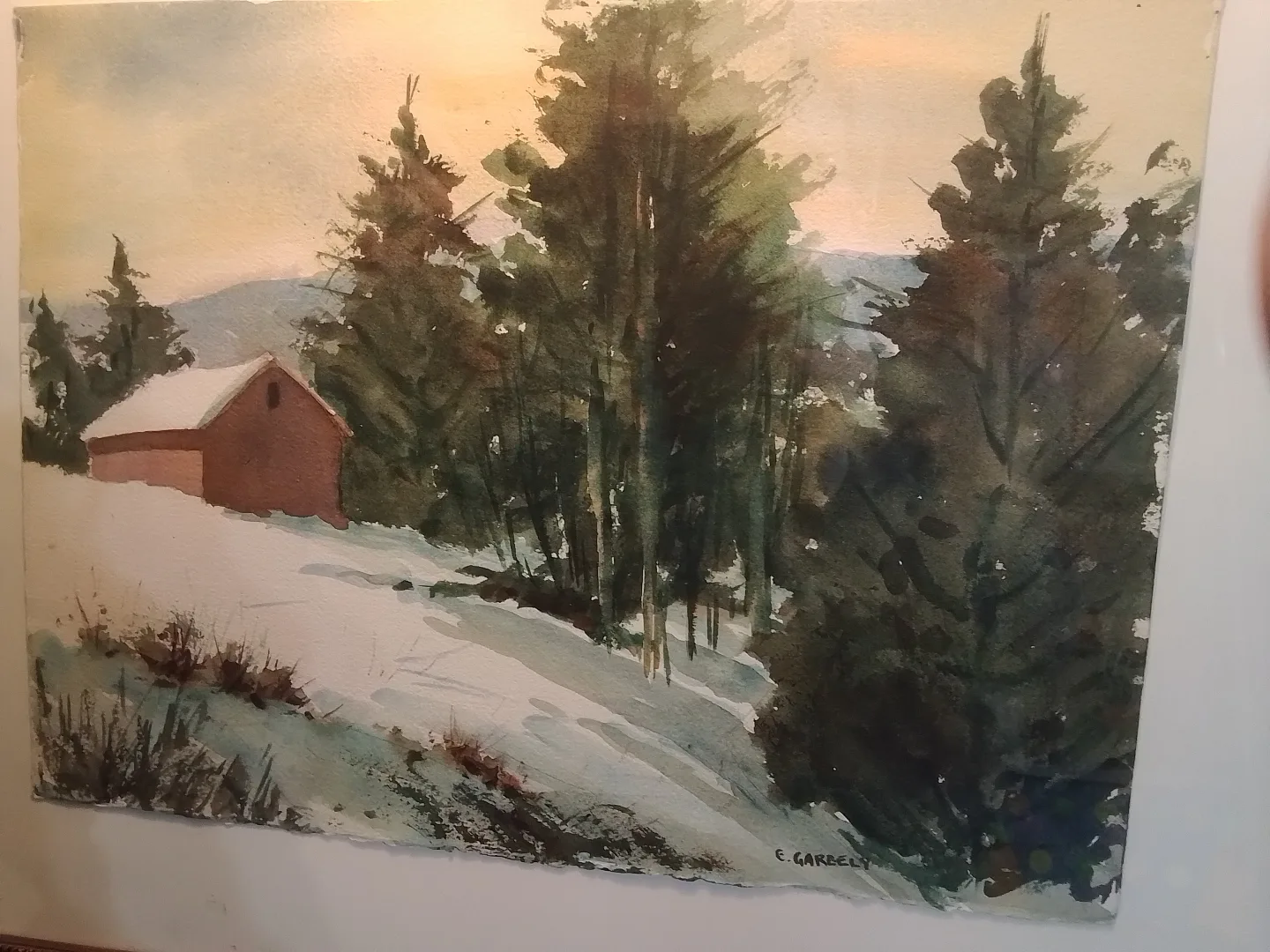 American Watercolor on Paper Signed Edward Garbely image indicator(2)