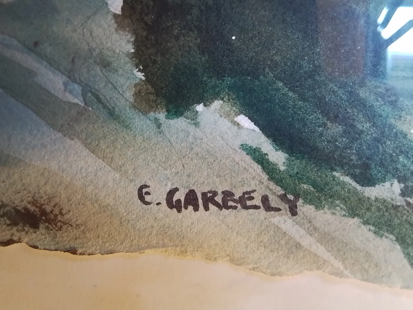 American Watercolor on Paper Signed Edward Garbely image indicator(3)