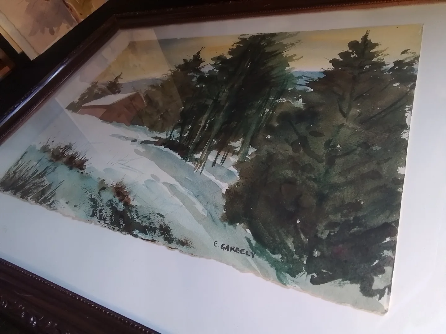 American Watercolor on Paper Signed Edward Garbely image indicator(4)