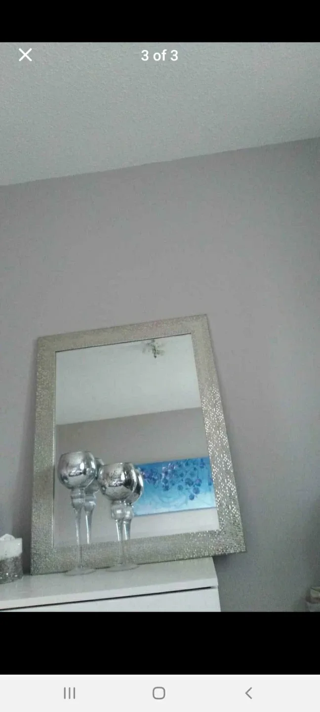 Silver Beaded Frame Mirror thumbnail