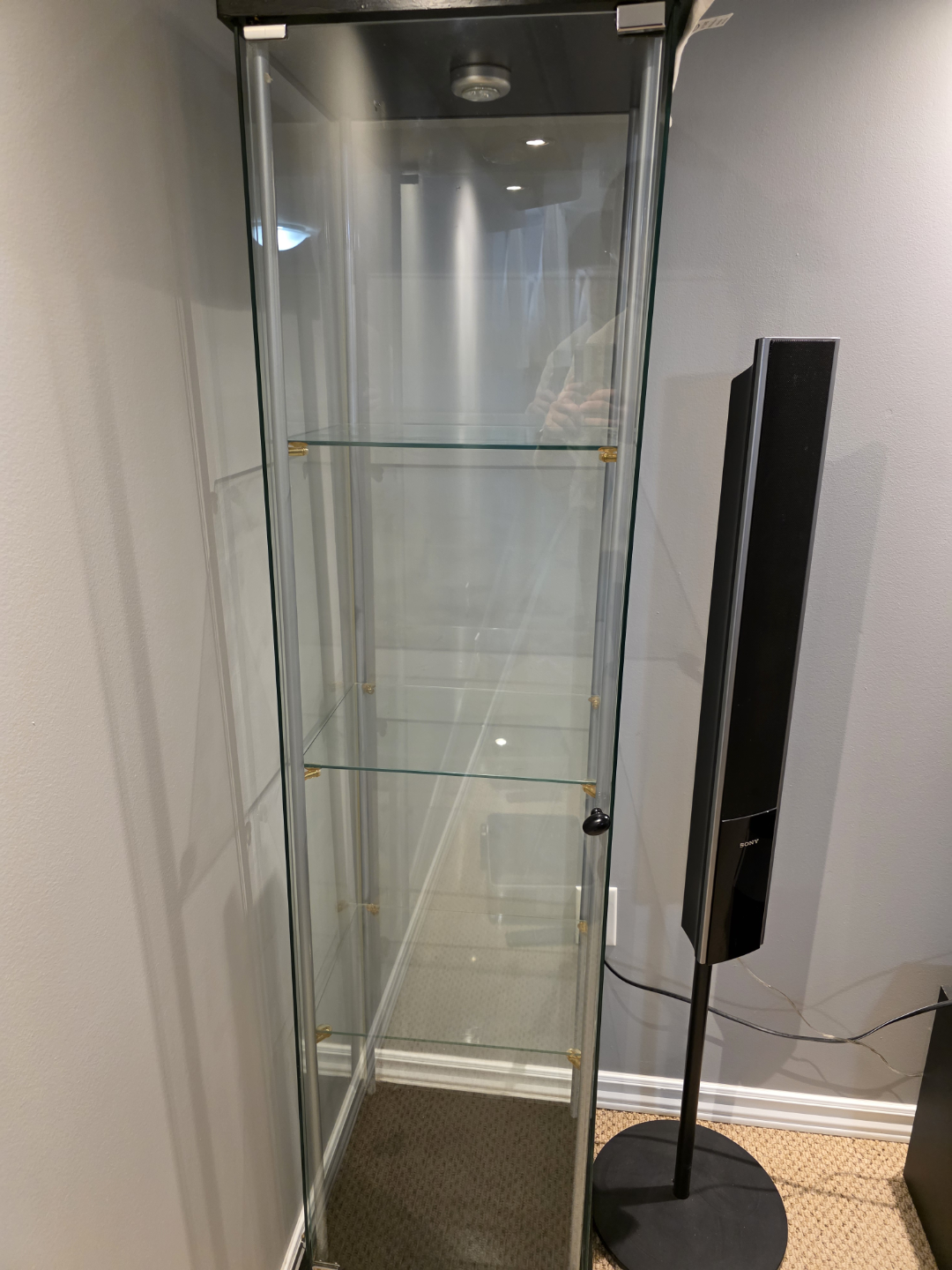 2 X Glass Display Cabinet with 3 Shelves - photo 2