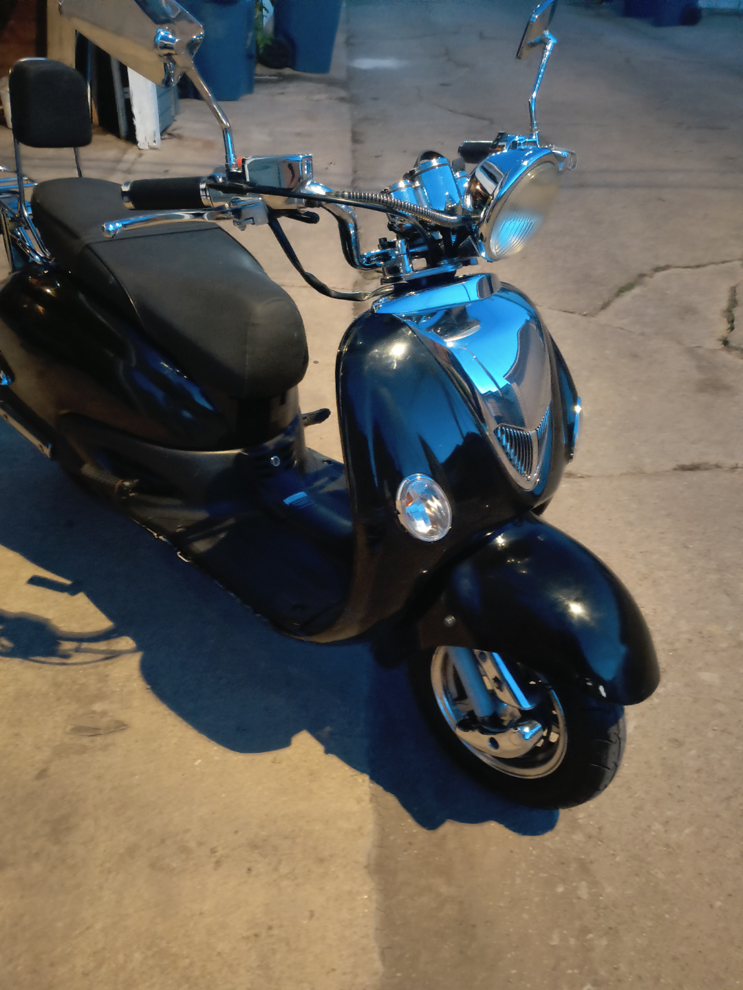 Black Scooter with Chrome Accents
