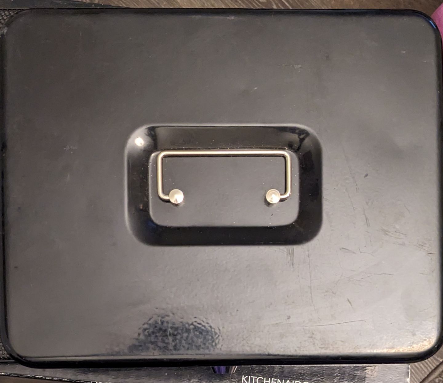 Black Metal Cash Box with Tray