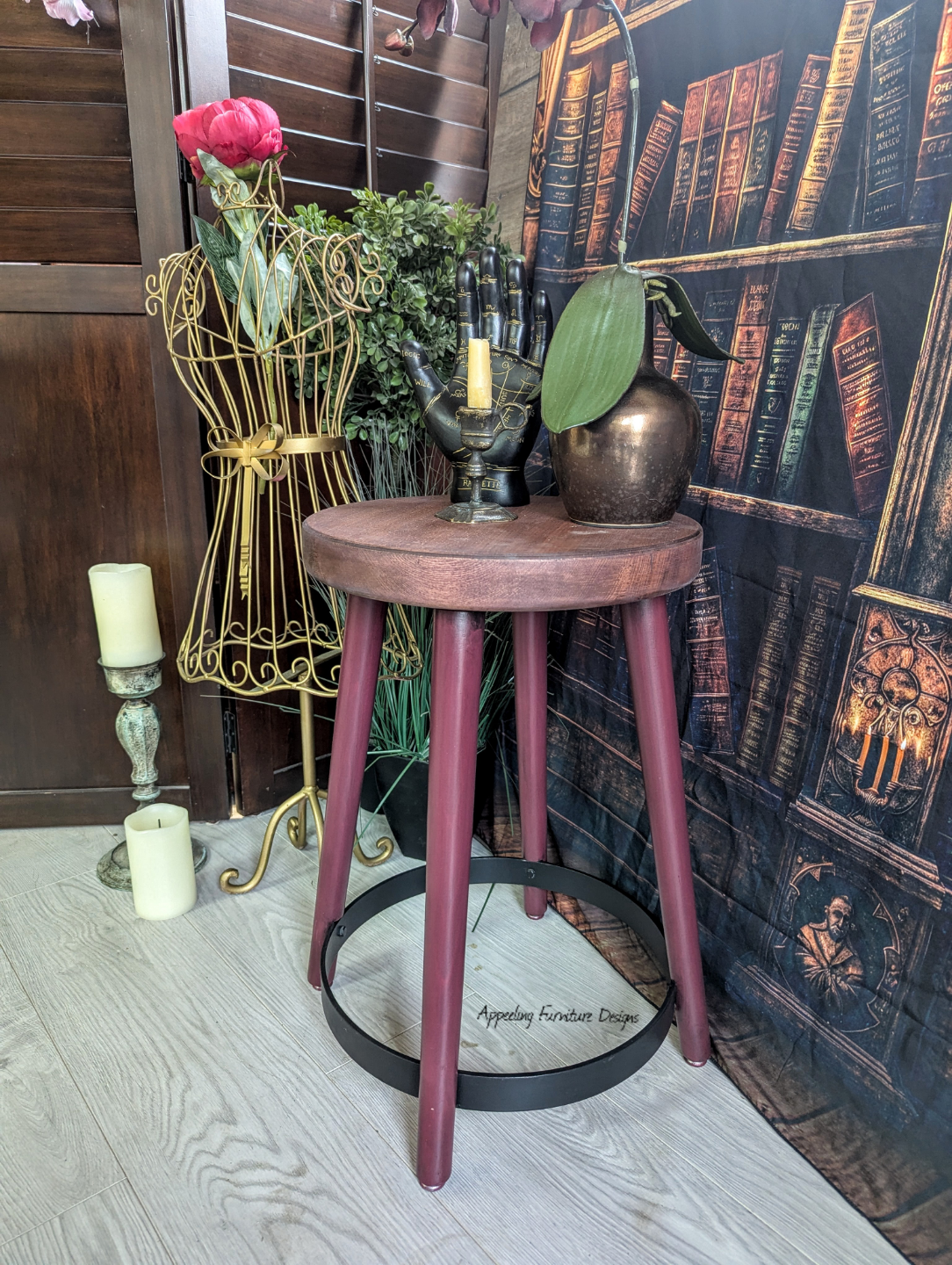 Refurbished Solid Oak Table, 2 Leaves, 4 Chairs, 2 Stools - photo 4