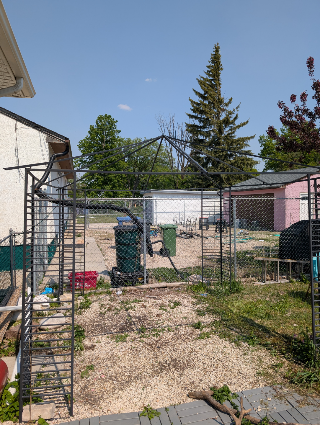 Metal Garden Gazebo Frame ONLY No Canopy Must be Disassembled