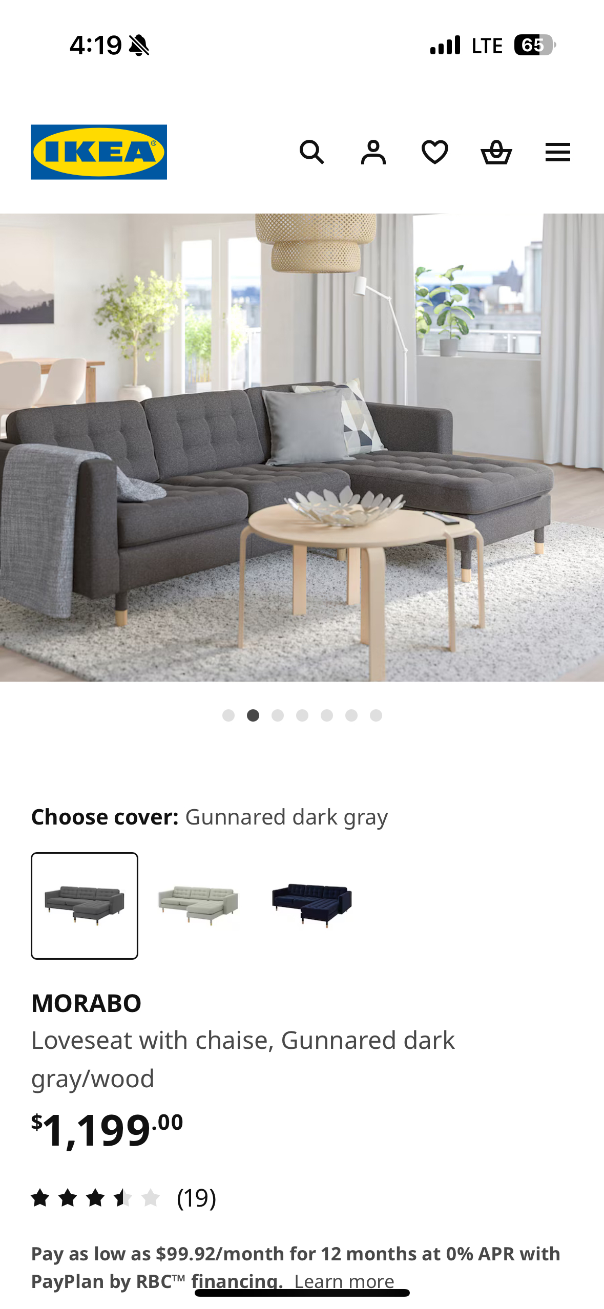 IKEA MORABO in dark grey / wooden legs - photo 4
