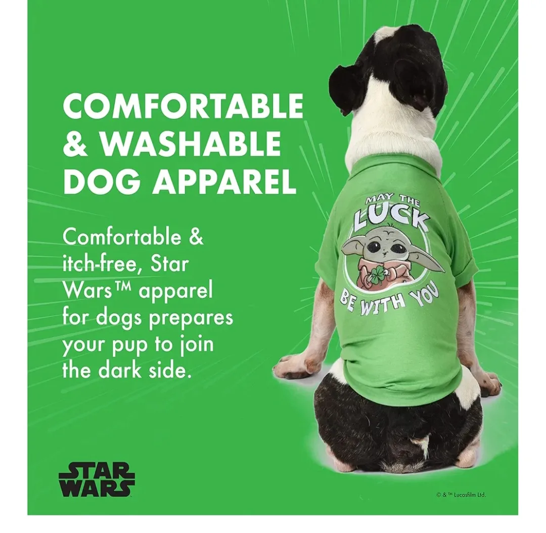 Adorable Dog T-Shirt - May the Luck Be With You - Size L image indicator(6)