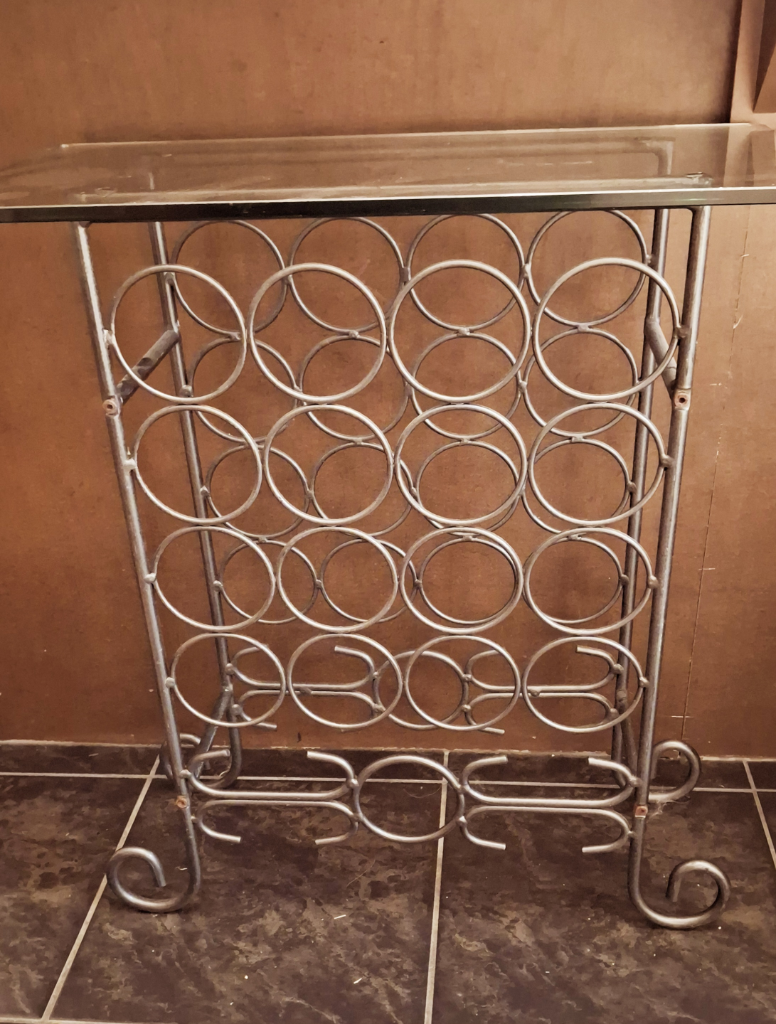 Metal Wine Rack with Glass Top - photo 2