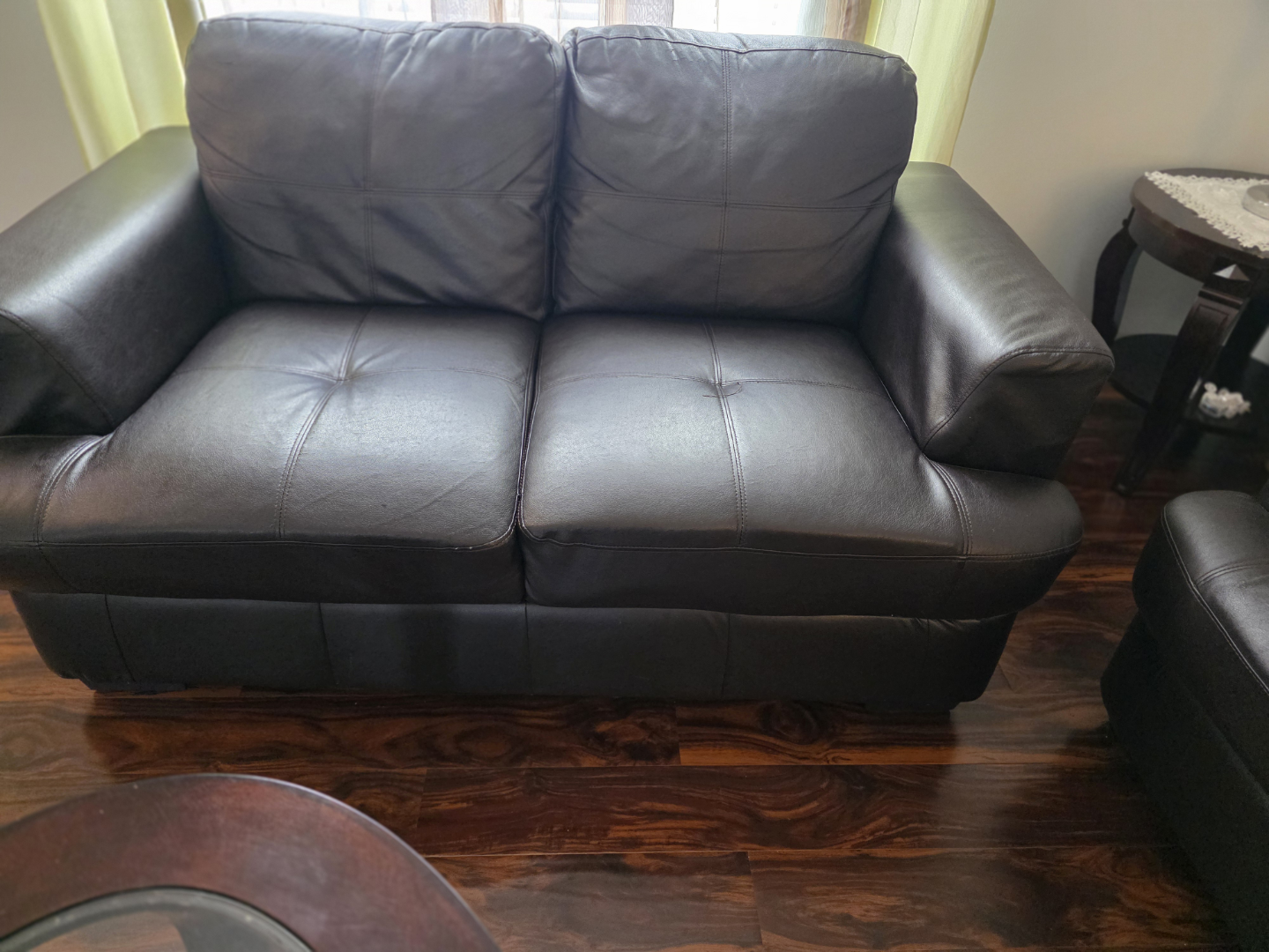 Brown Leather Sofa and Loveseat Set