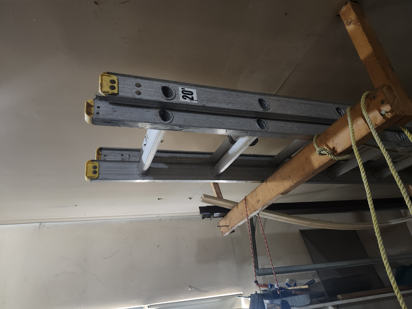 Aluminum Extension Ladder Rack & Two 20ft Ladders