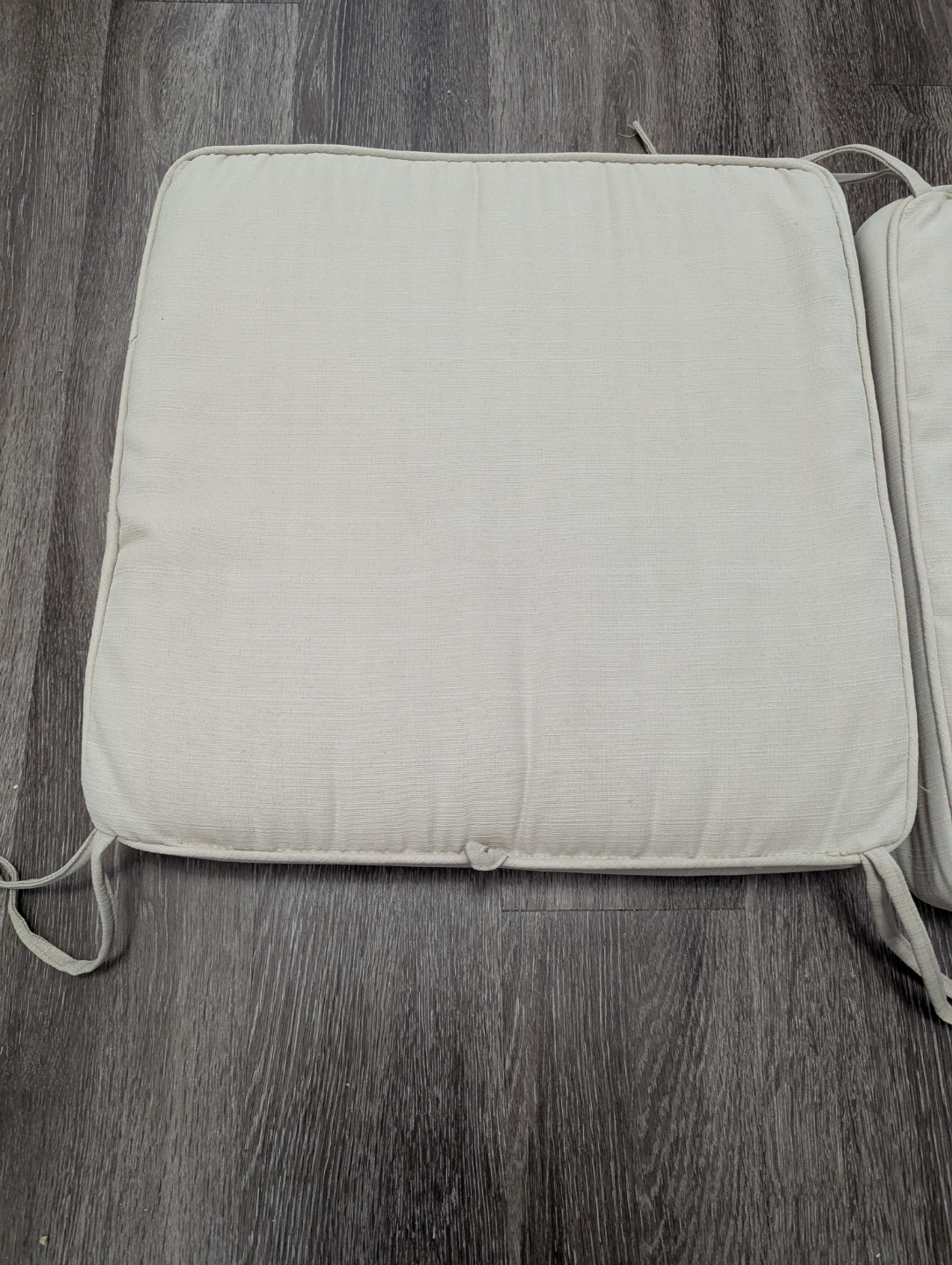 Pair of Off-White Outdoor Chair Cushions