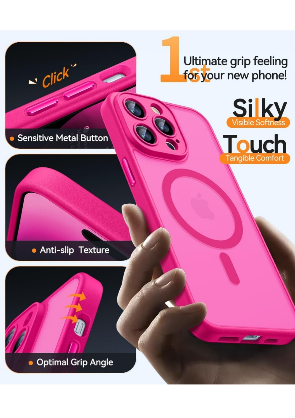 CANSHN iPhone 14 Pro Max Magnetic Case - Hot Pink - photo 3