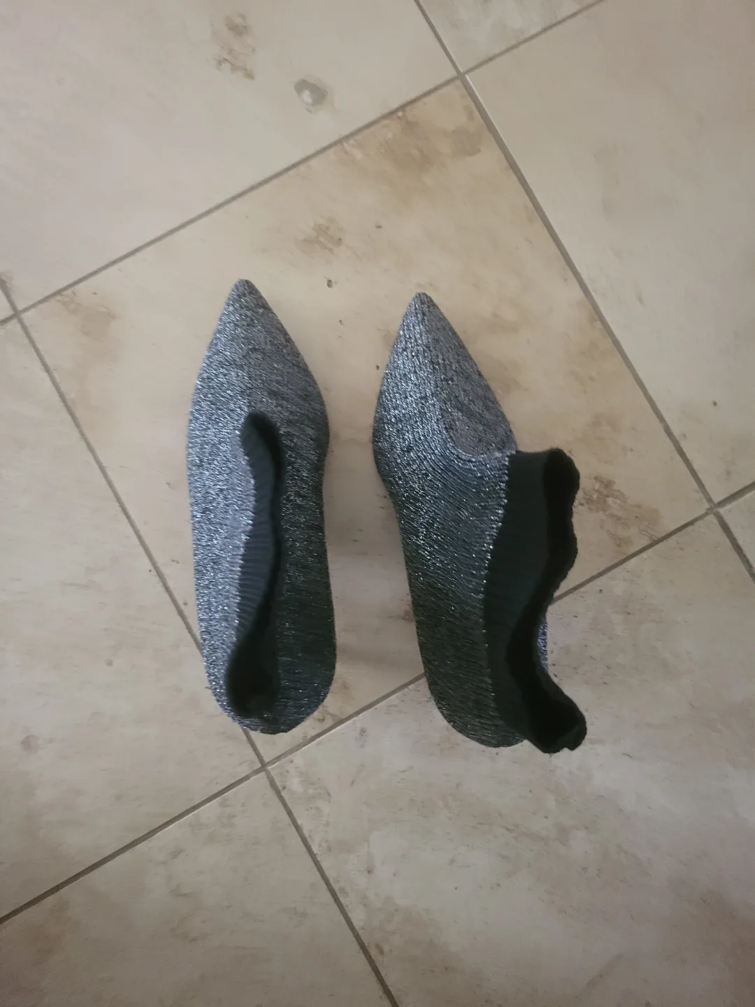 Silver Glitter Knit Booties image indicator(2)