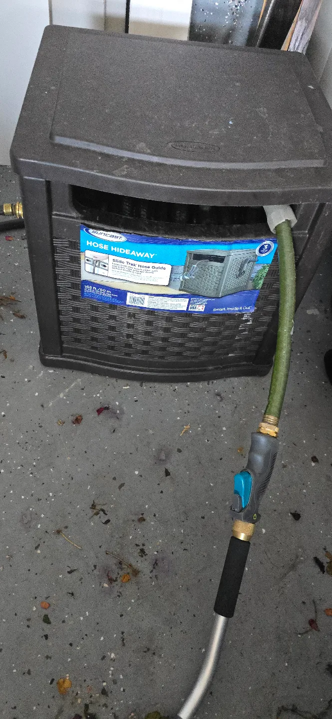 Suncast Hose Hideaway - Hose Reel Storage Box with 50 ft hose thumbnail