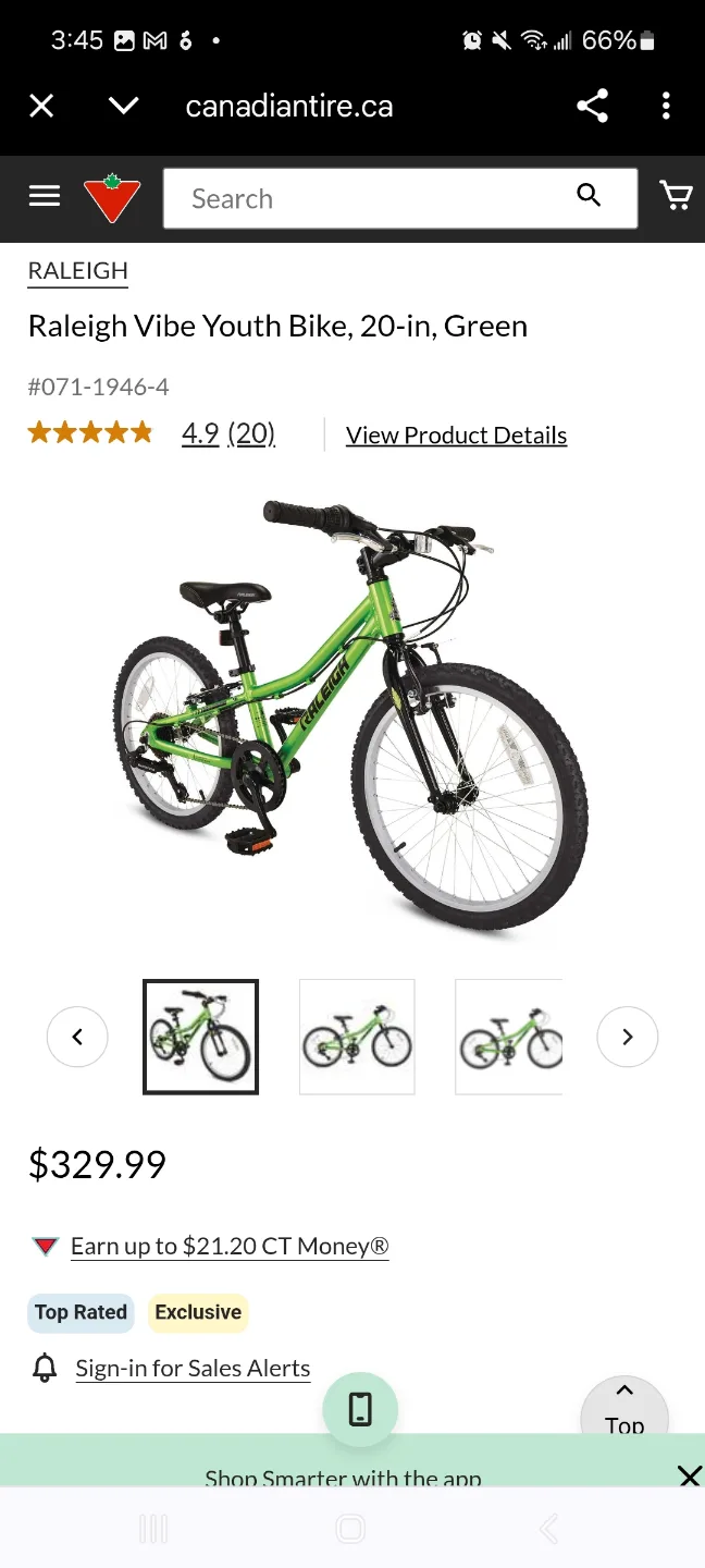 Raleigh Vibe 20-inch Youth Bike - Green EUC image indicator(5)