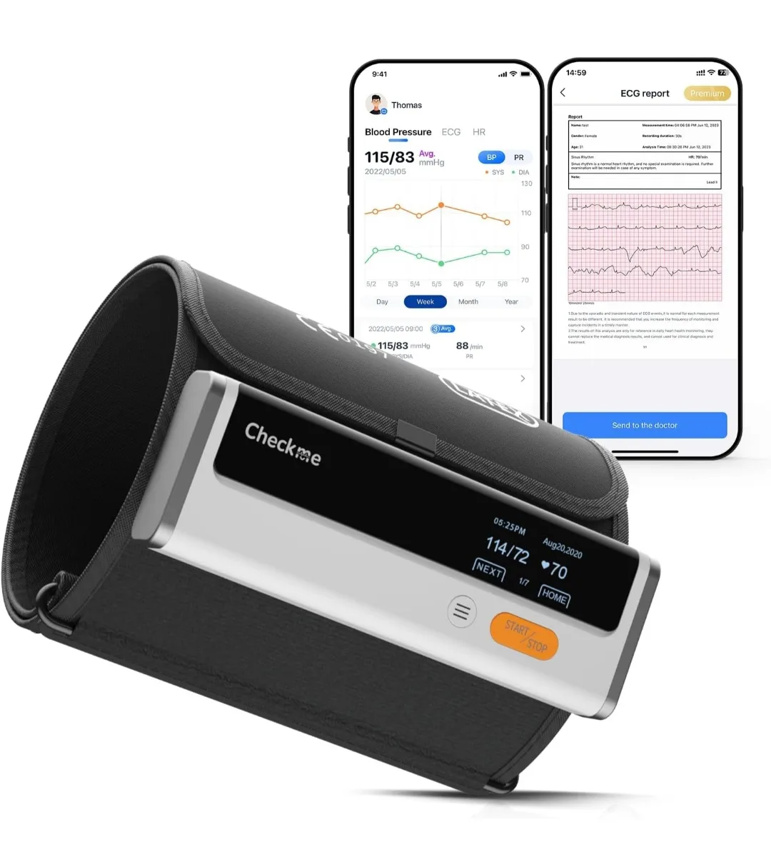 Checkme Blood Pressure Machine for Home Use, Bluetooth .... thumbnail