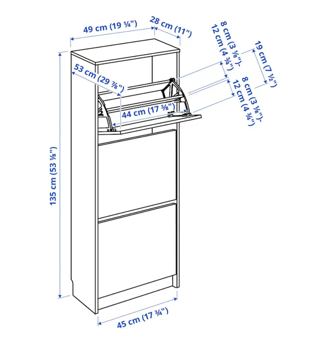 IKEA BISSA White Shoe Cabinet - photo 3