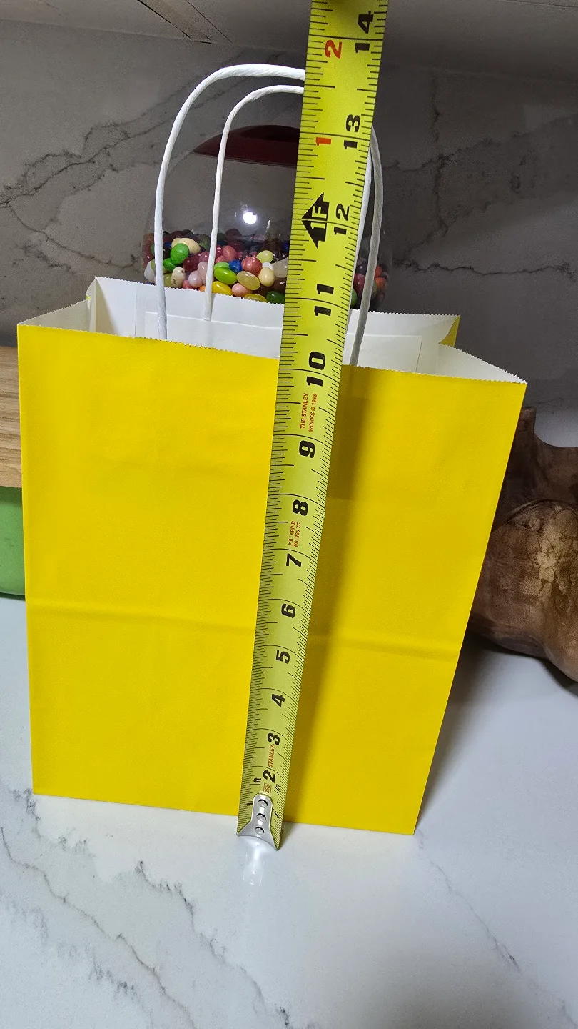 Bulk Yellow Paper Gift Bags with Handles image indicator(5)