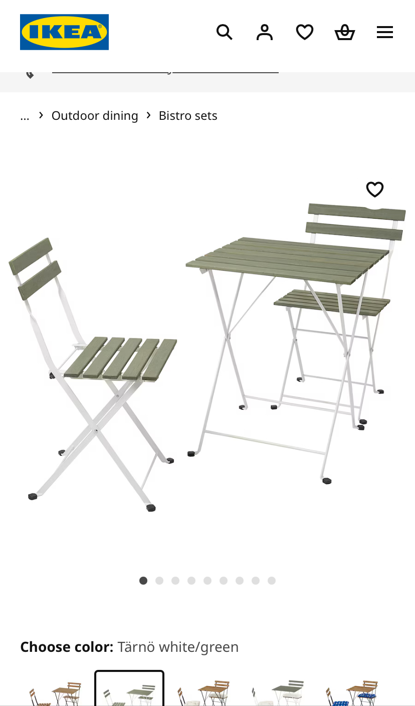 IKEA Tärnö Bistro Set - White/Green - photo 5