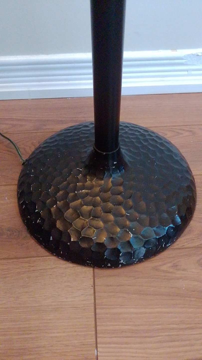 Vintage Floor Lamp with Stained Glass Vase-Like Shade - photo 3