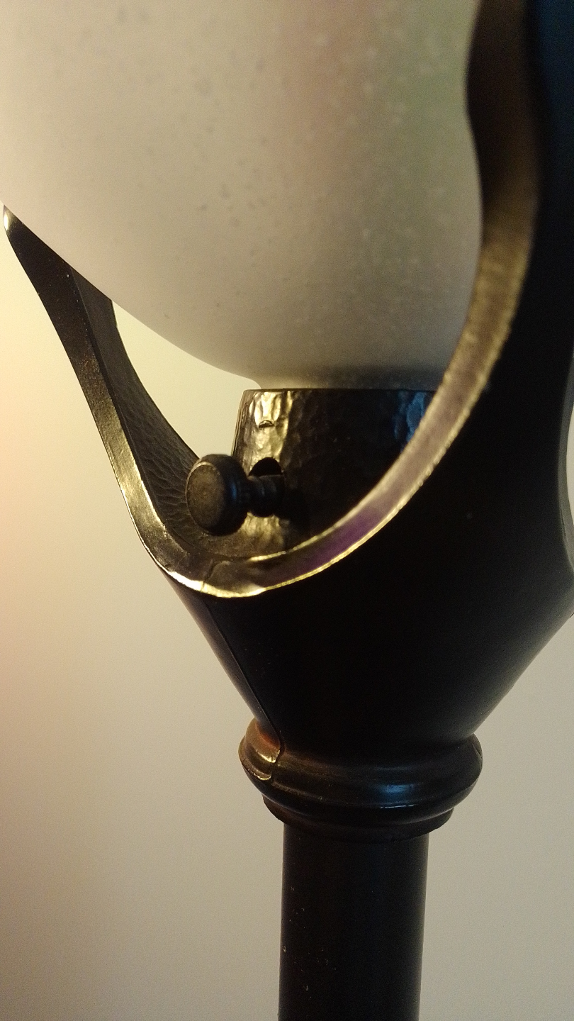 Vintage Floor Lamp with Stained Glass Vase-Like Shade - photo 4