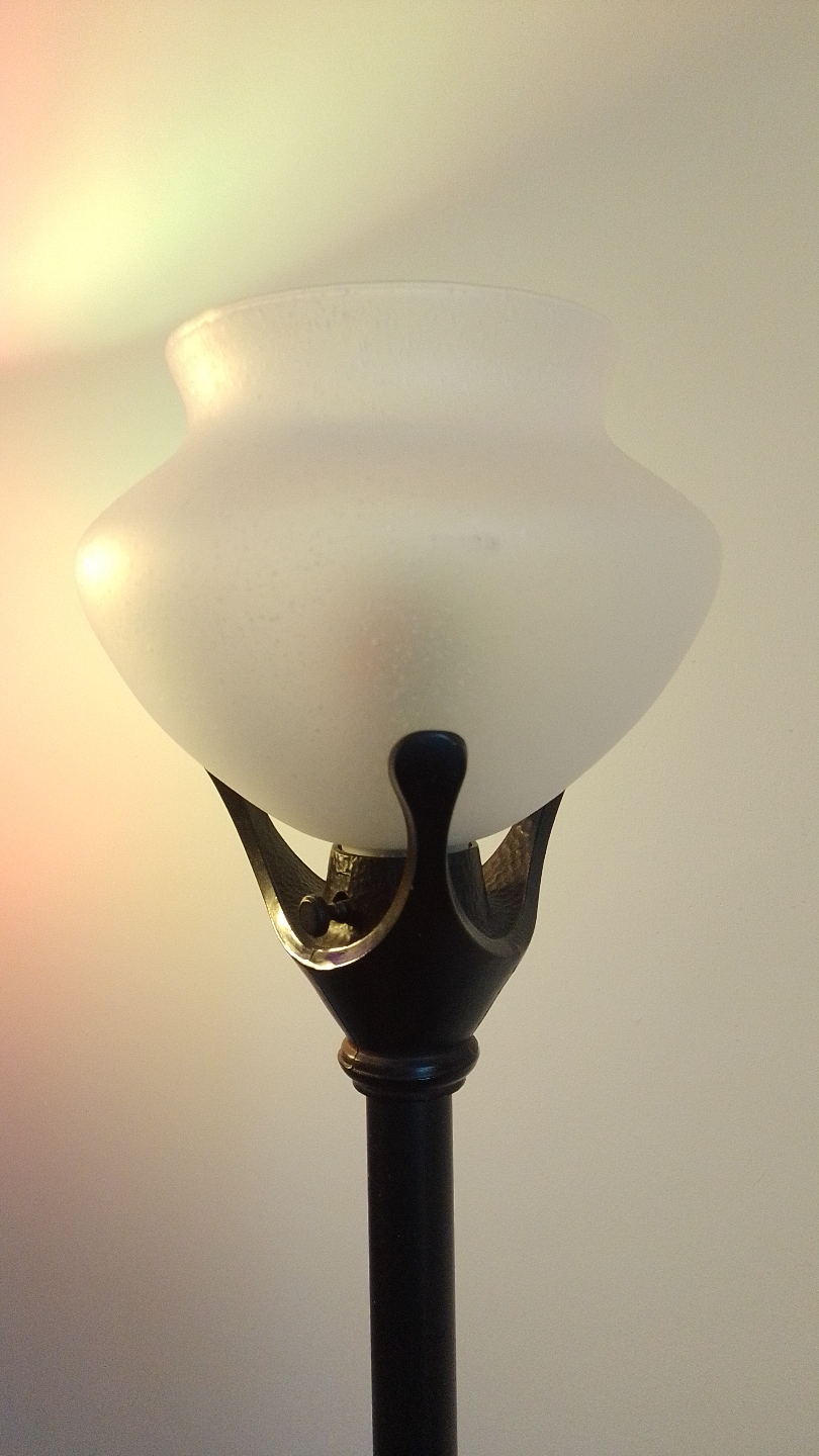 Vintage Floor Lamp with Stained Glass Vase-Like Shade - photo 5
