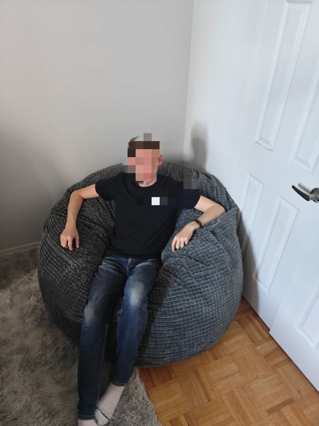 Large Gray Beanbag Chair thumbnail
