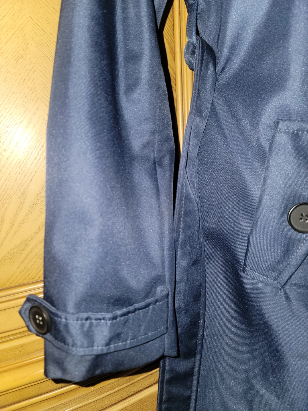 Women's Navy Blue Trench Coat image indicator(6)