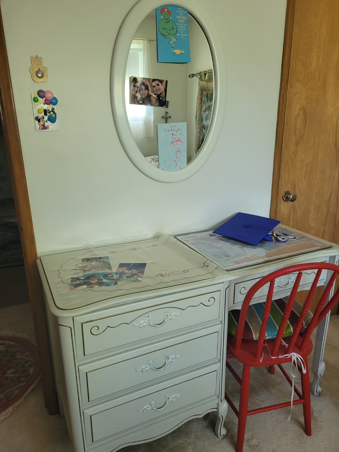 Vintage White Vanity/Dresser with Mirror - photo 4