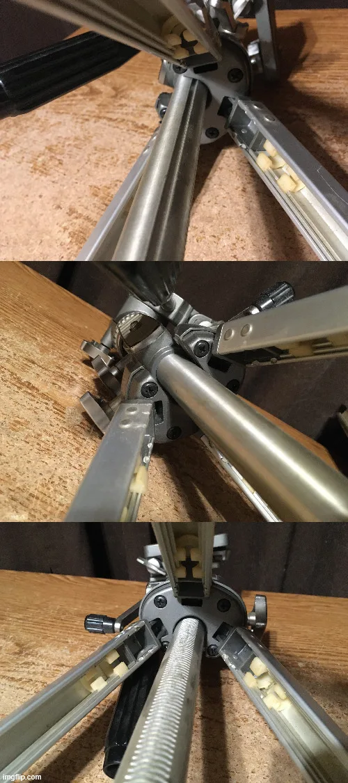 Vintage Camera Tripod with Pan Head silver 28-08-40 A Japan image indicator(6)