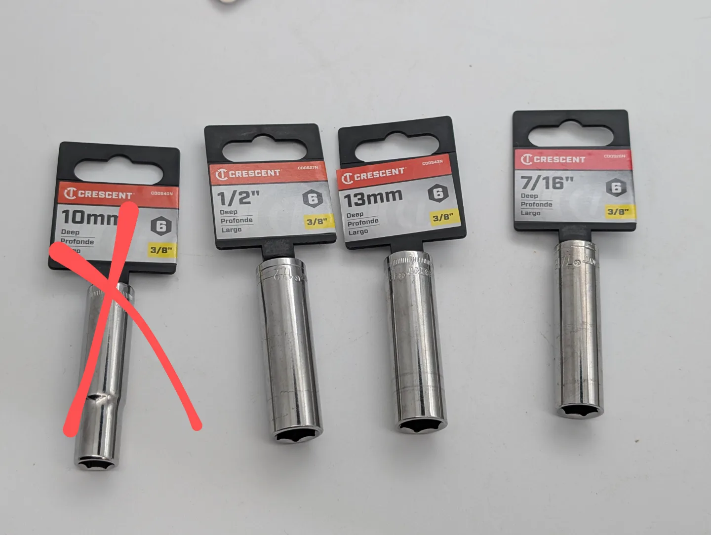 Crescent 3/8" Drive Deep Socket Set (1/2", 13mm, 7/16") thumbnail