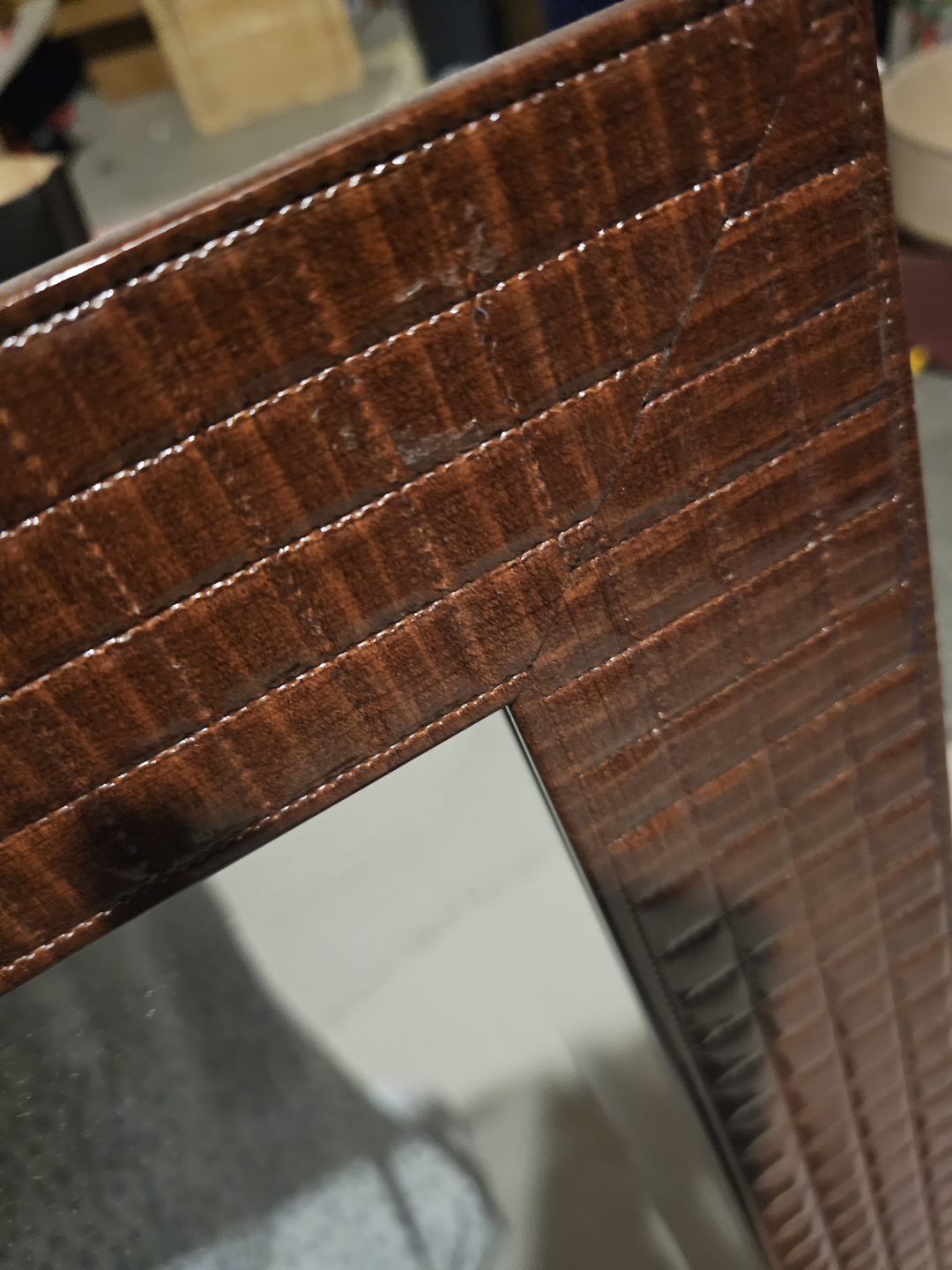 Large Brown Framed Mirror - photo 2