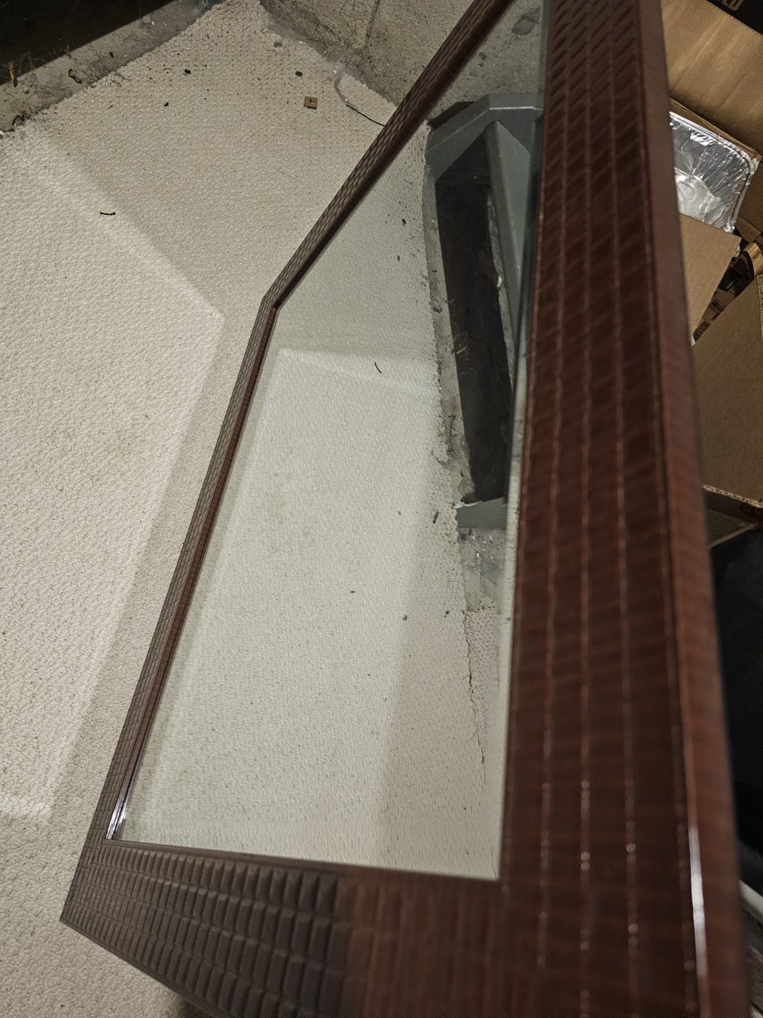 Large Brown Framed Mirror - photo 3