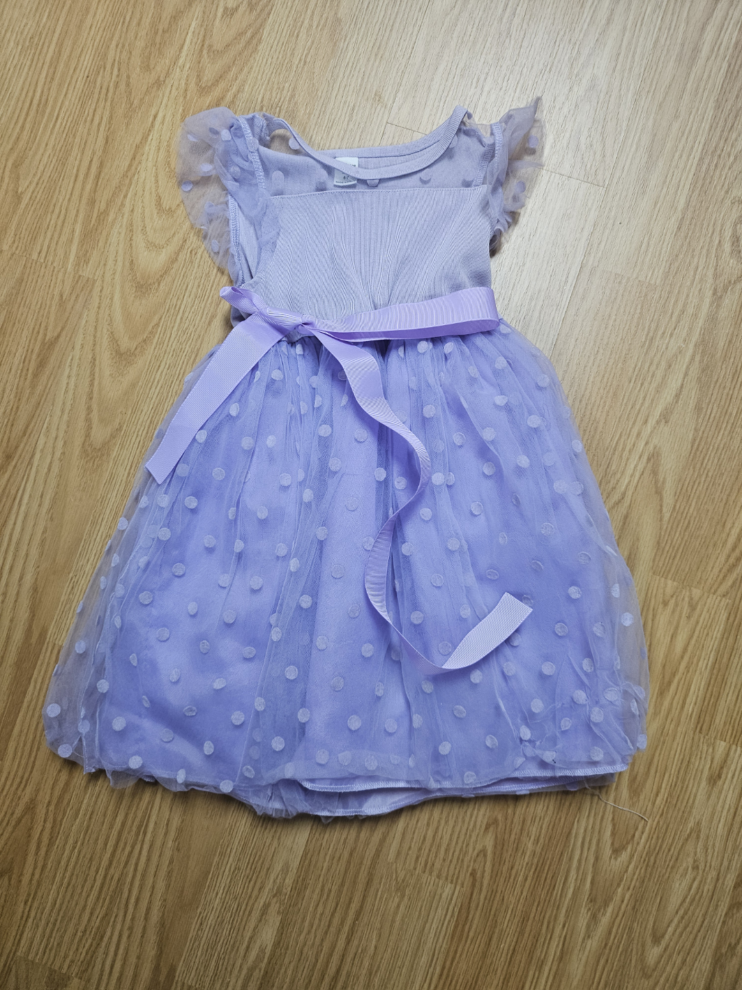 Girls Lavender Polka Dot Dress Size 6