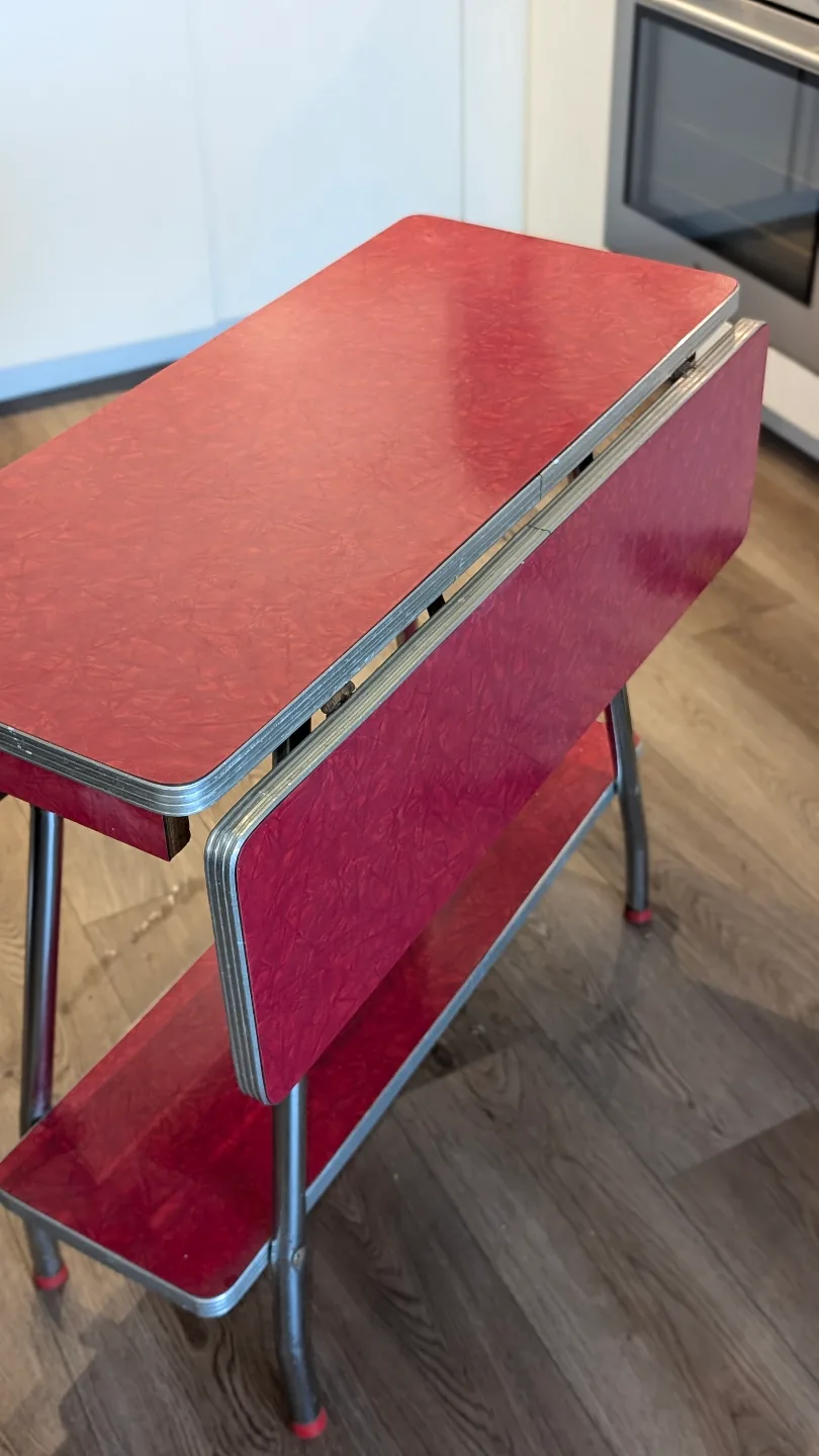 Vintage Formica Drop-Leaf Table (Cherry Red) image indicator(7)