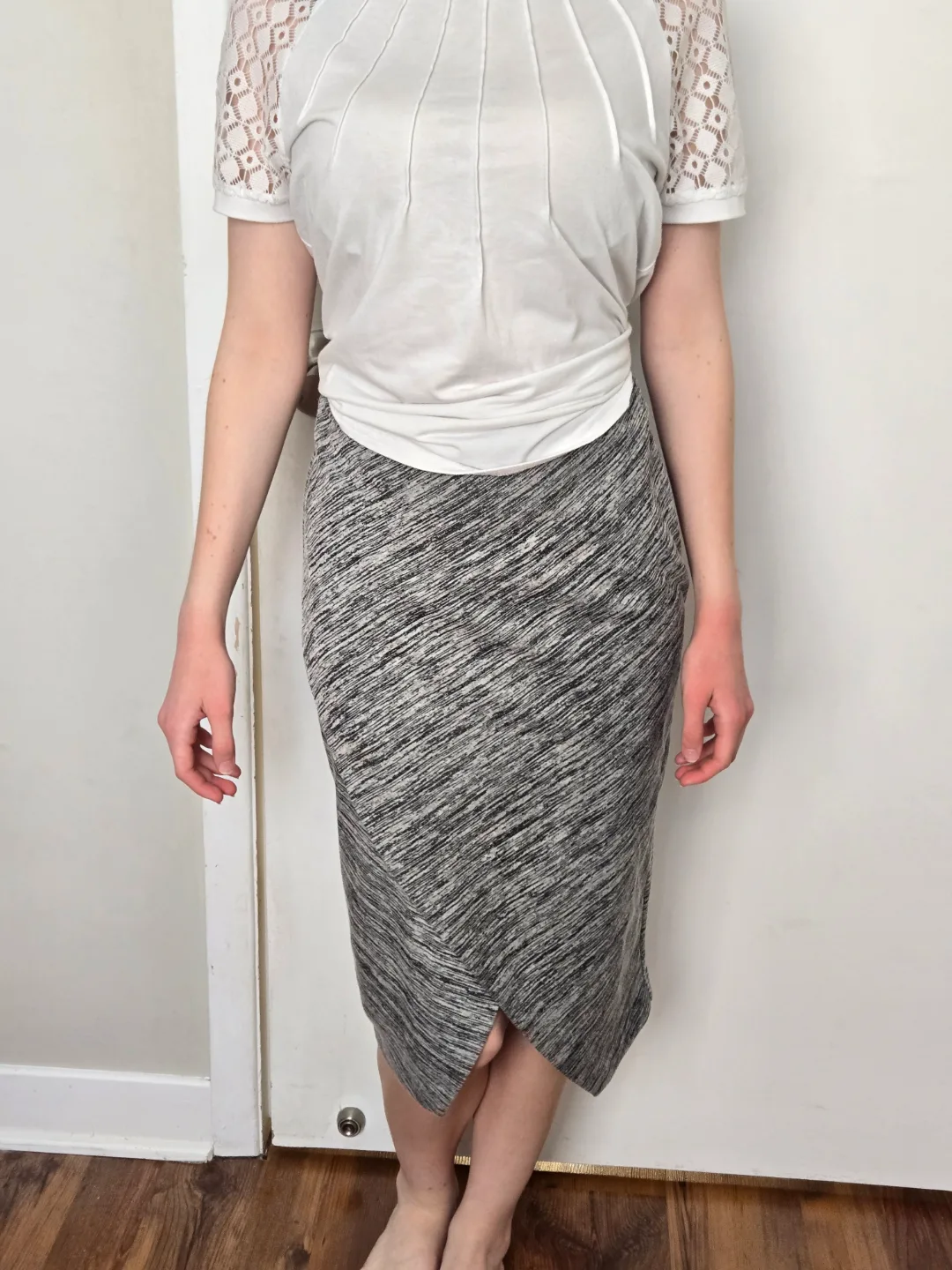 Grey Asymmetrical Pencil Skirt thumbnail